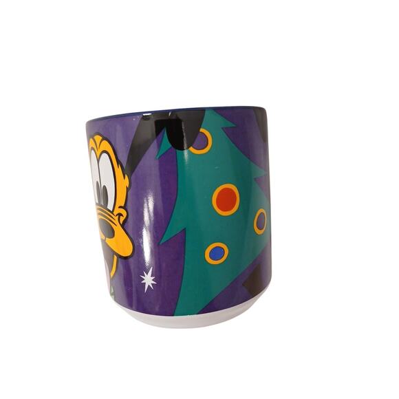 Disney Store PLUTO Dog Christmas Mug Coffee CUP Purple Holidays Tree Collector - Picture 3 of 8